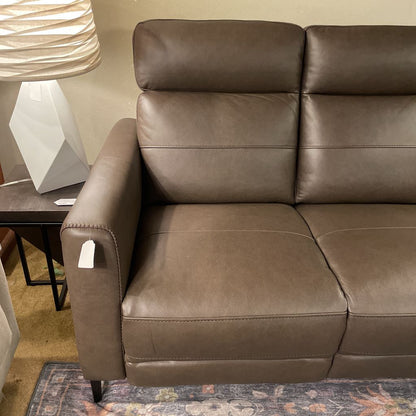 Dark Grey Mod Leather Sofa