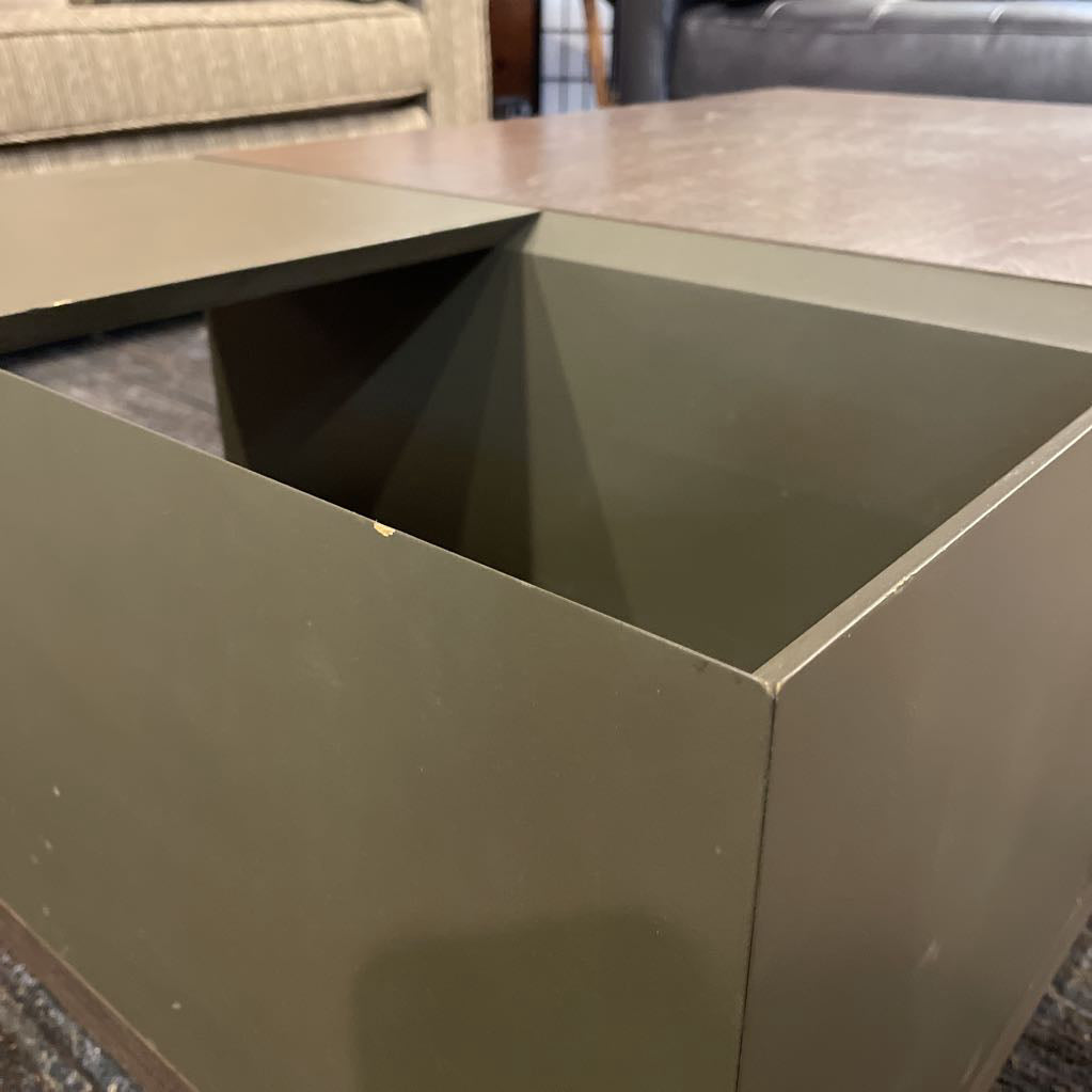 Industrial Plinth Coffee Table w Open Storage C COFFEE TABLES