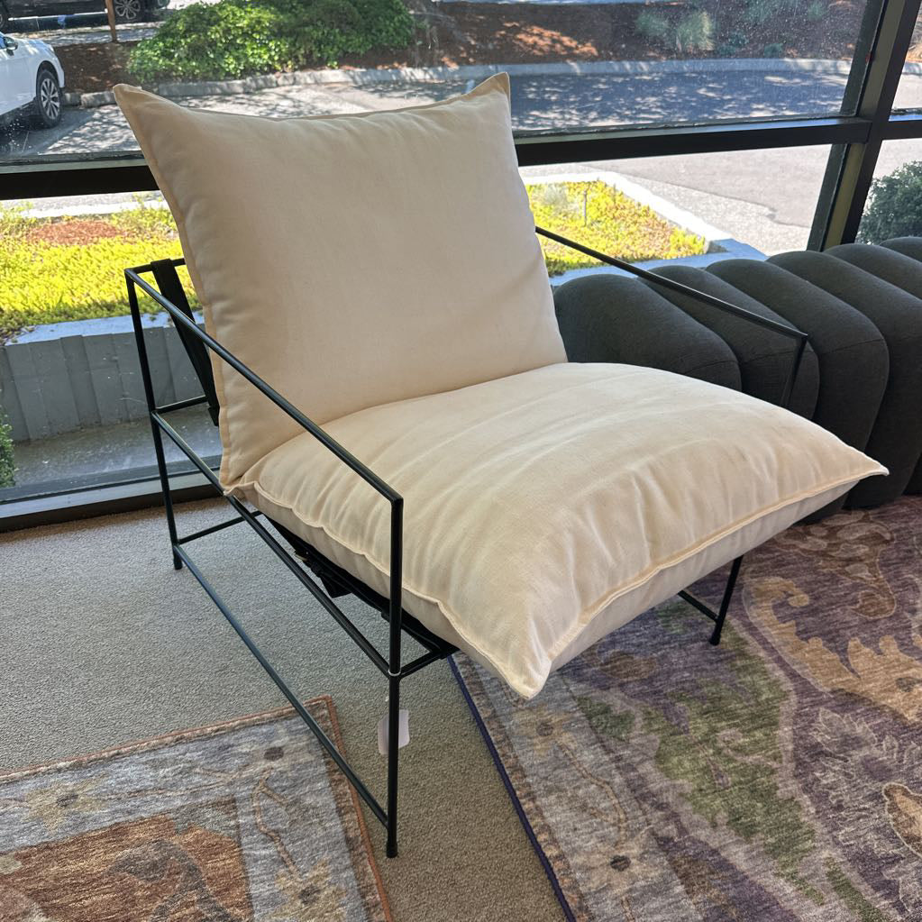 Iron Frame White Accent Chair U ACCENT CHAIRS