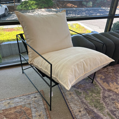 Iron Frame White Accent Chair U ACCENT CHAIRS