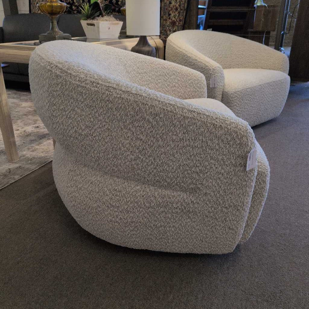Palena Beige Swivel Arm Chair