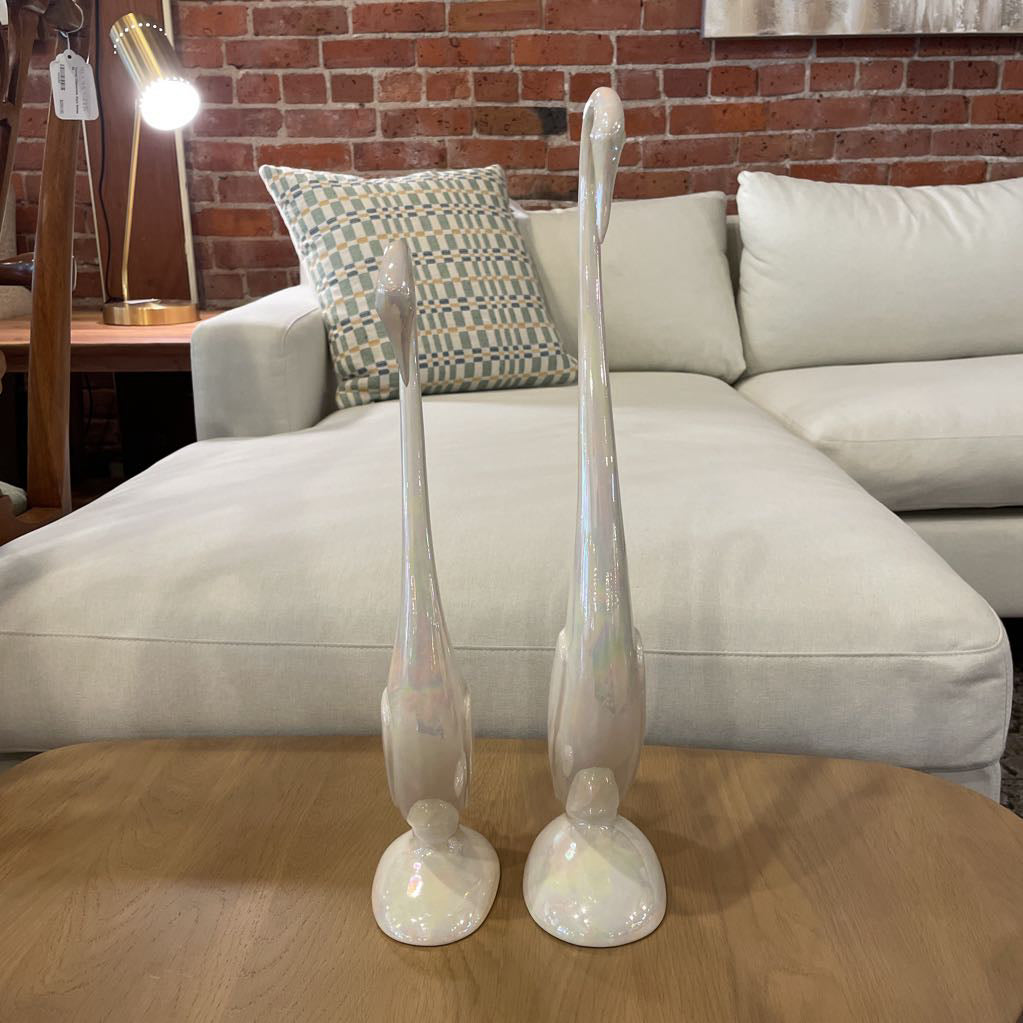 Vintage Arnel's Pearlized Ceramic Cranes SET of 2