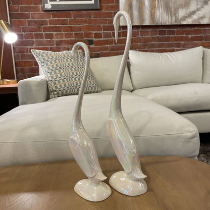 Vintage Arnel's Pearlized Ceramic Cranes SET of 2