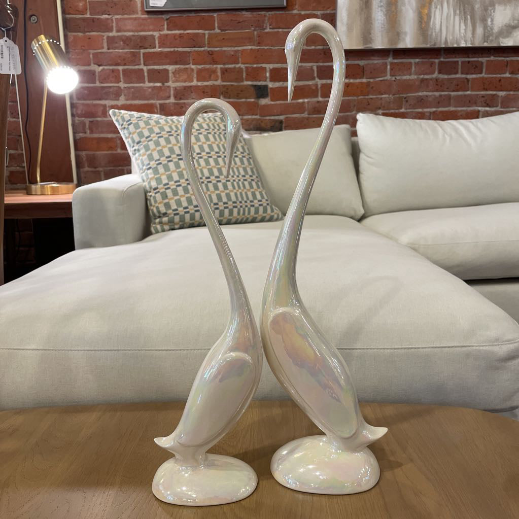 Vintage Arnel's Pearlized Ceramic Cranes SET of 2