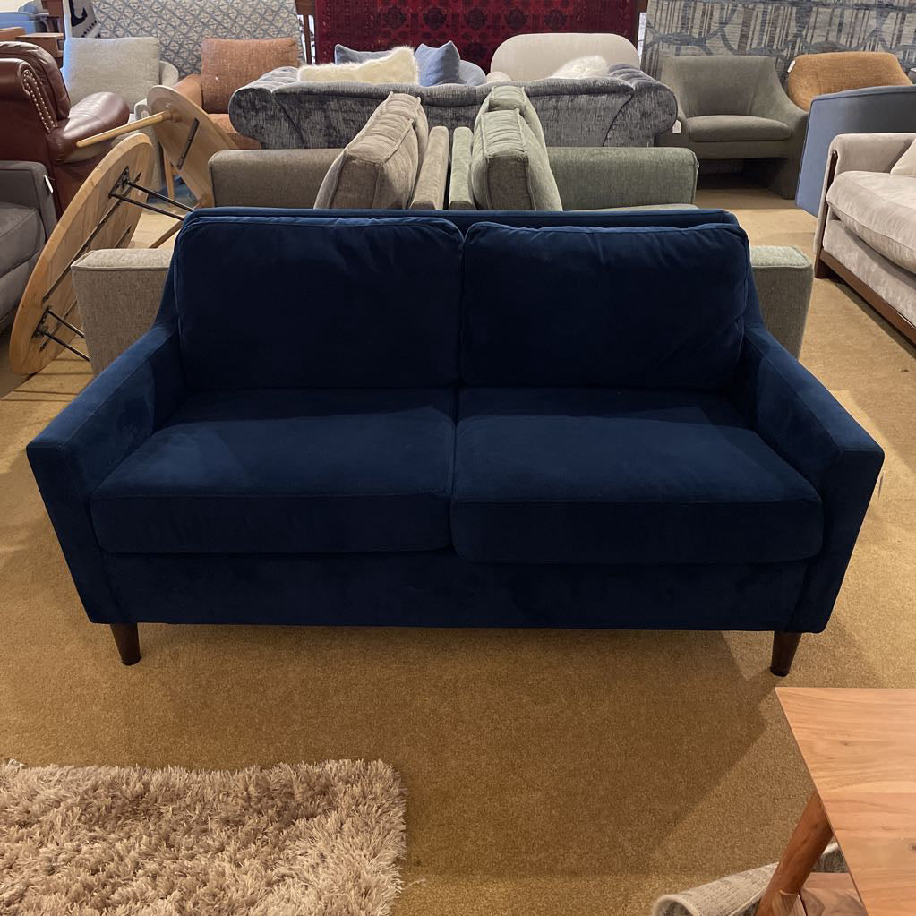 West Elm Everett Blue Velvet 2 Seat Loveseat U LOVESEATS