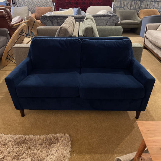 West Elm Everett Blue Velvet 2 Seat Loveseat