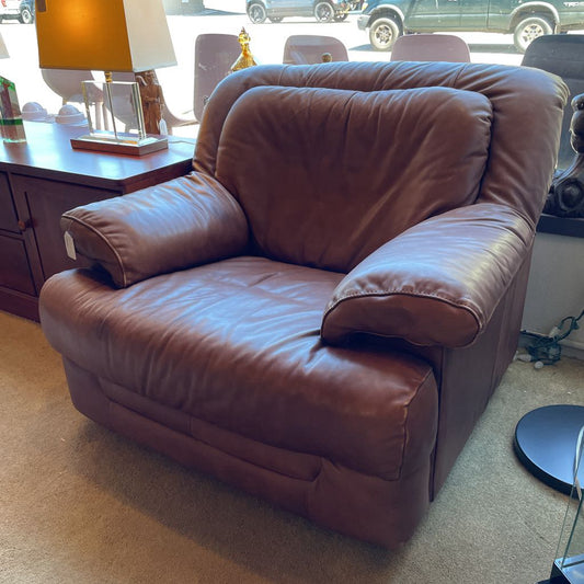 Natuzzi Acorn Plush Leather Arm Chair U ACCENT CHAIRS