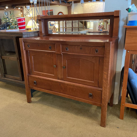 Grand Rapids Oak Arts & Craft Buffet w Mirror C SIDEBOARDS