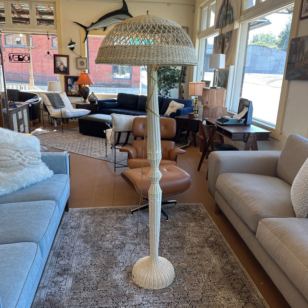 Vintage BOHO Wicker Floor Lamp LAMPS