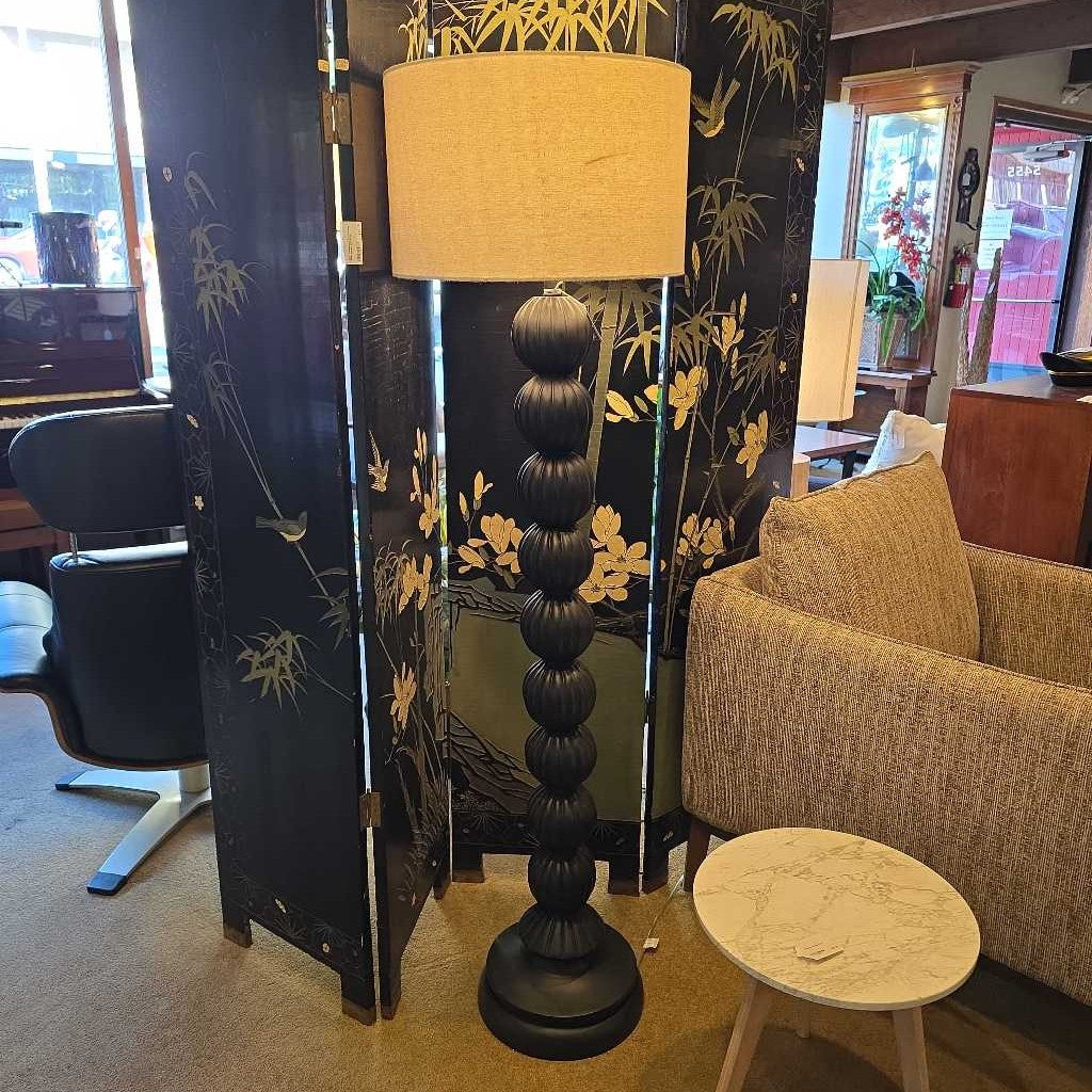 Black Stack Ball Floor Lamp