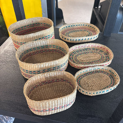 Set Of 3 Woven Nesting Boxes