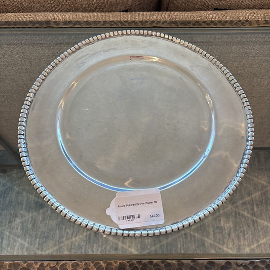 Round Polished Pewter Platter SMALLS