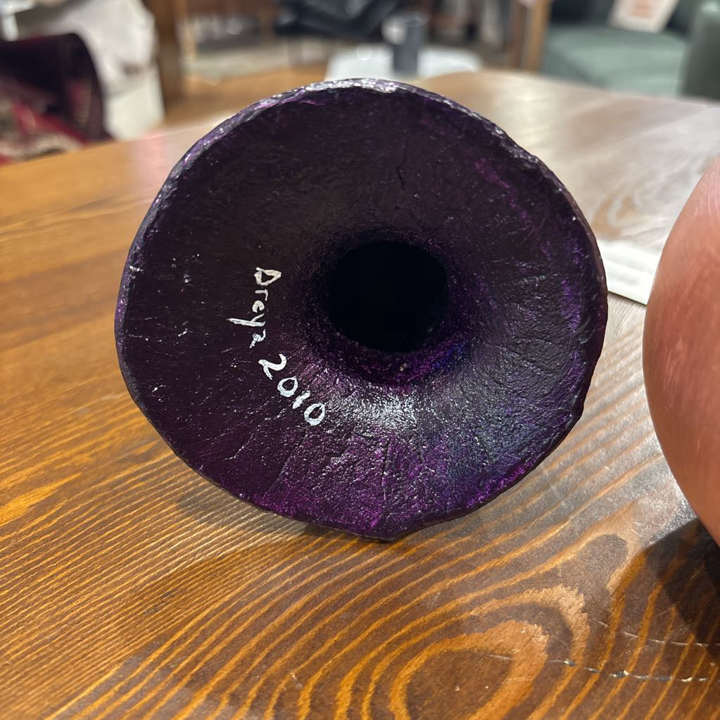 Painted Gourd W/Lotus Motif