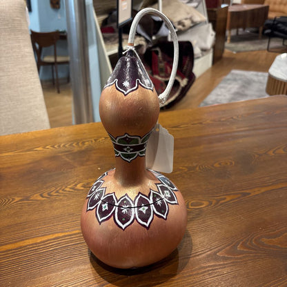 Painted Gourd W/Lotus Motif