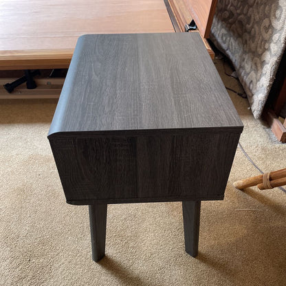 MC Style Grey Wash Slatted Drawer Nightstand