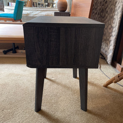 MC Style Grey Wash Slatted Drawer Nightstand