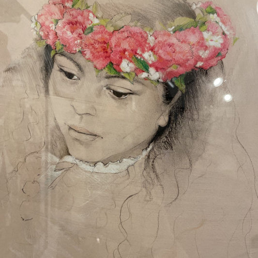 Island Girl with Flower Crown Portrait ART