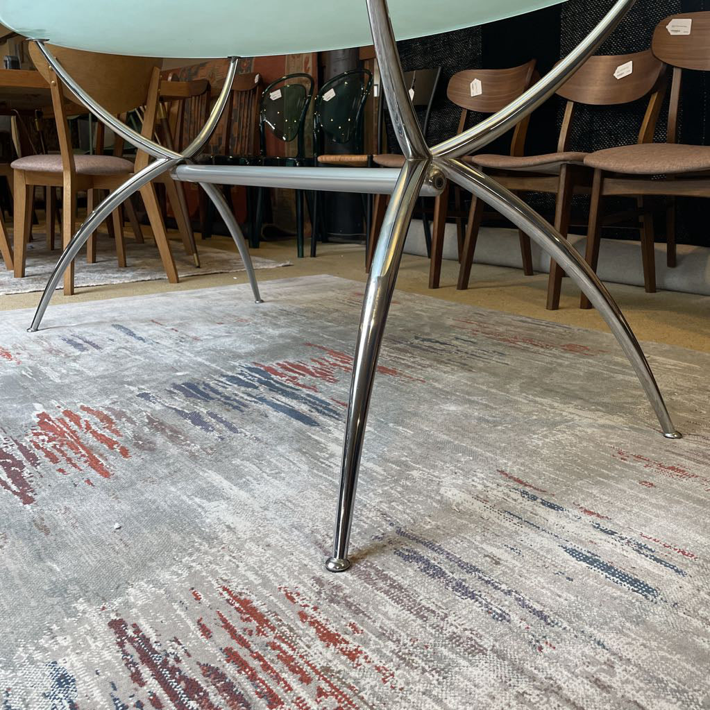Chrome Base Oval Glass Top Dining Table C DINING TABLES