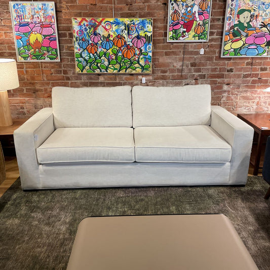 Off-White Fabric 2 Seat Sofa