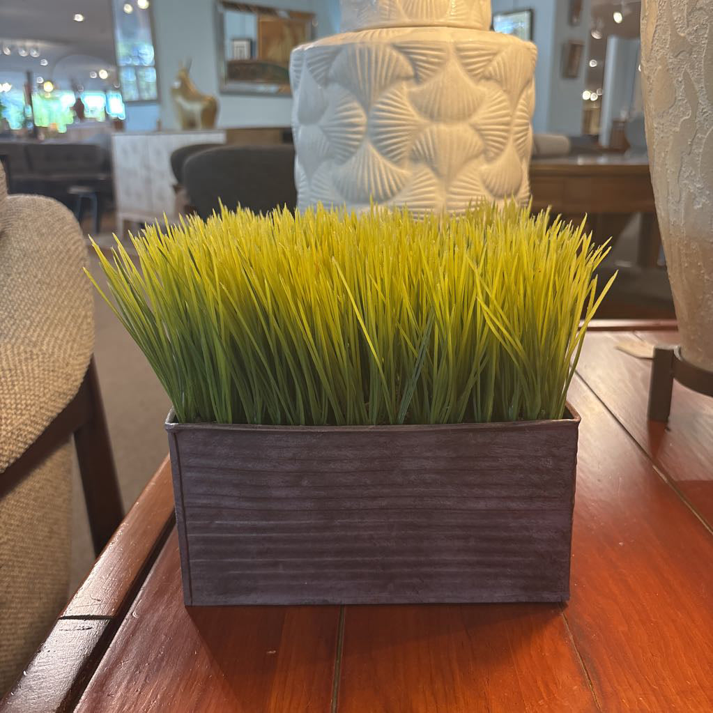 Faux Grass in Pot