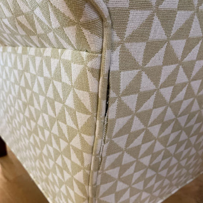 Yellow & Cream Triangle Pattern Wingback Accent Chair U ACCENT CHAIRS
