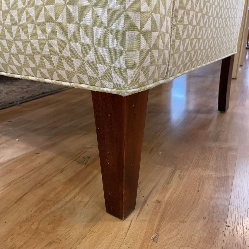 Yellow & Cream Triangle Pattern Wingback Accent Chair U ACCENT CHAIRS