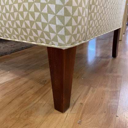 Yellow & Cream Triangle Pattern Wingback Accent Chair U ACCENT CHAIRS