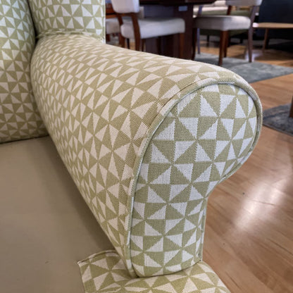 Yellow & Cream Triangle Pattern Wingback Accent Chair U ACCENT CHAIRS