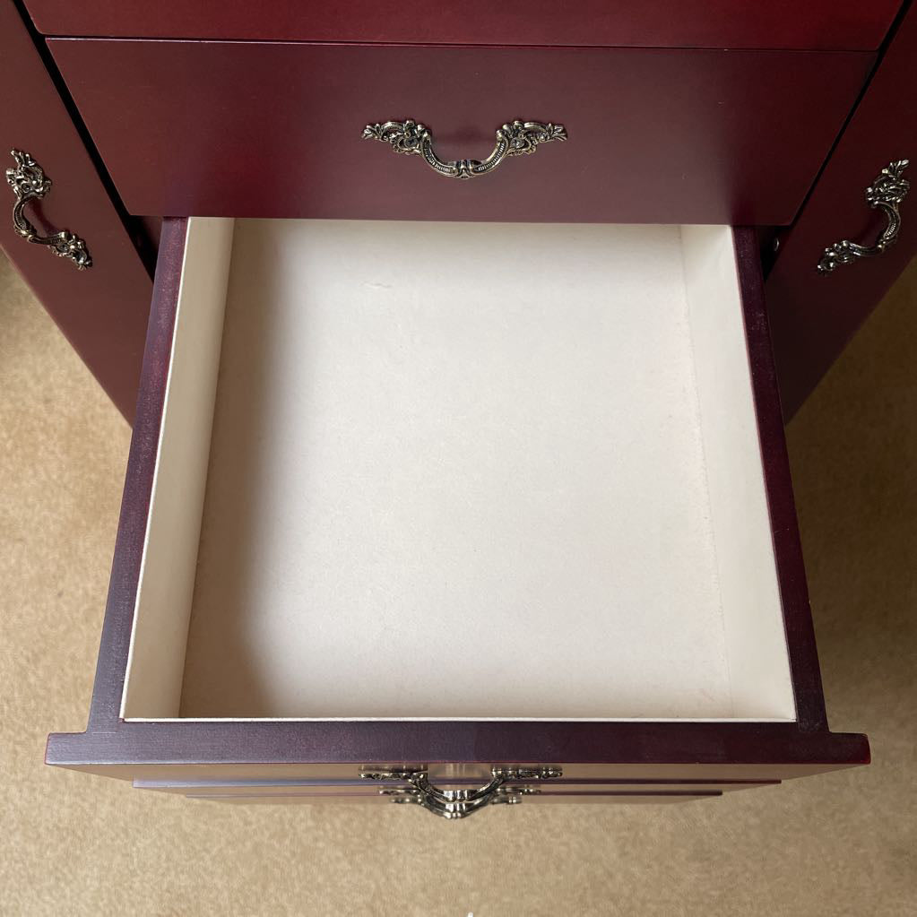 Cherry 5 Drawer Narrow Jewelry Cabinet