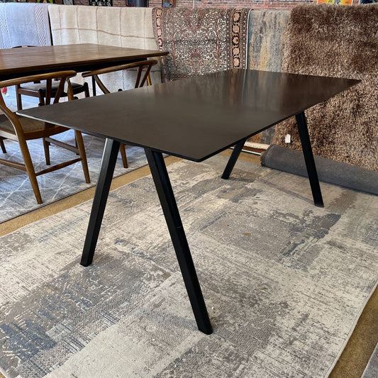 Black Rectangular Wood Angled Leg Dining Table C DINING TABLES