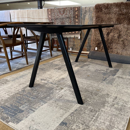 Black Rectangular Wood Angled Leg Dining Table