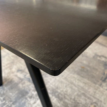 Black Rectangular Wood Angled Leg Dining Table