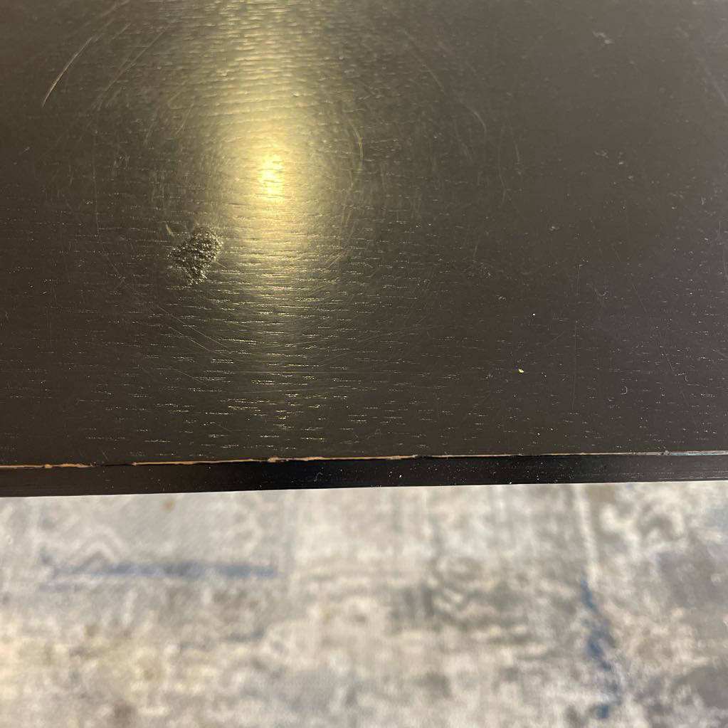 Black Rectangular Wood Angled Leg Dining Table