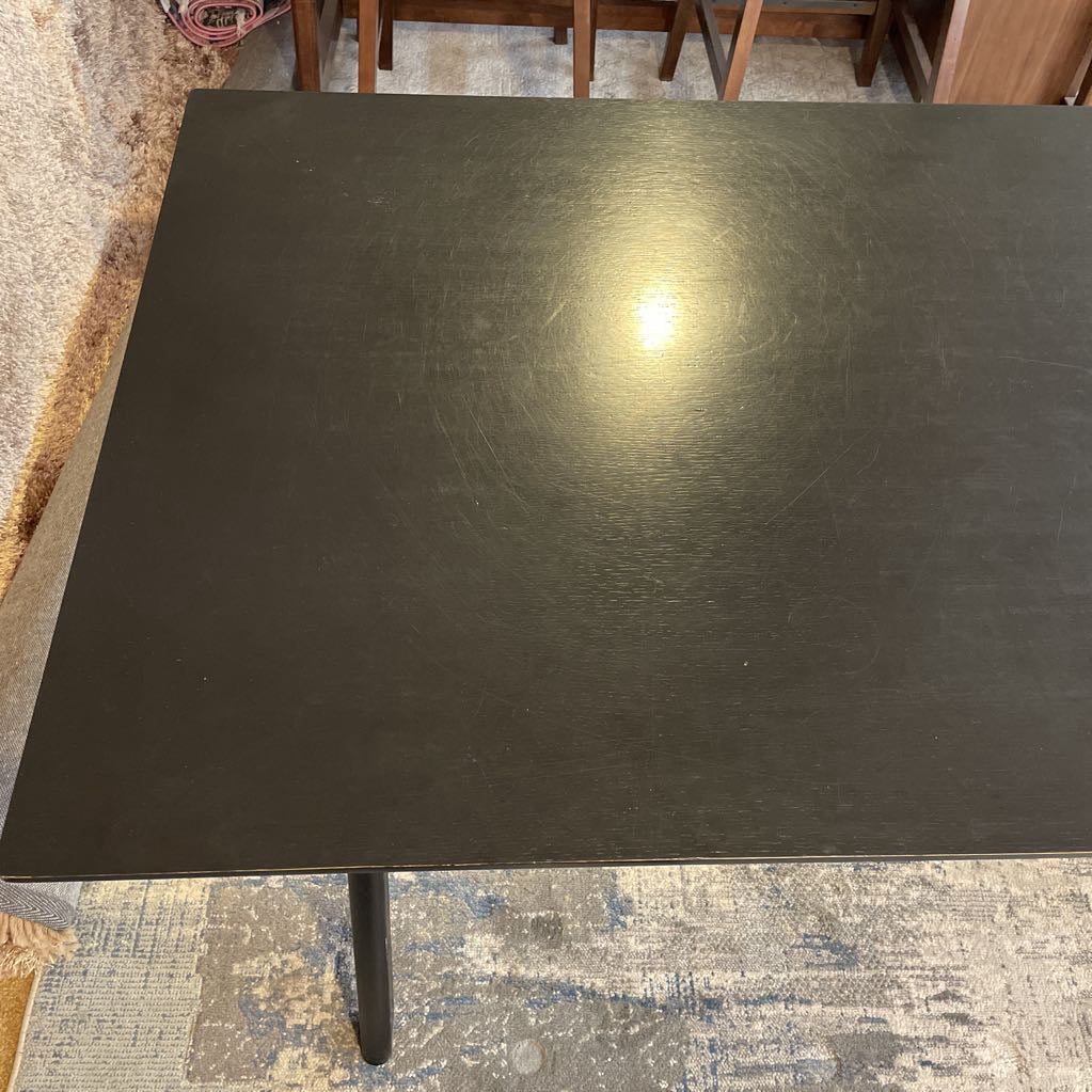 Black Rectangular Wood Angled Leg Dining Table