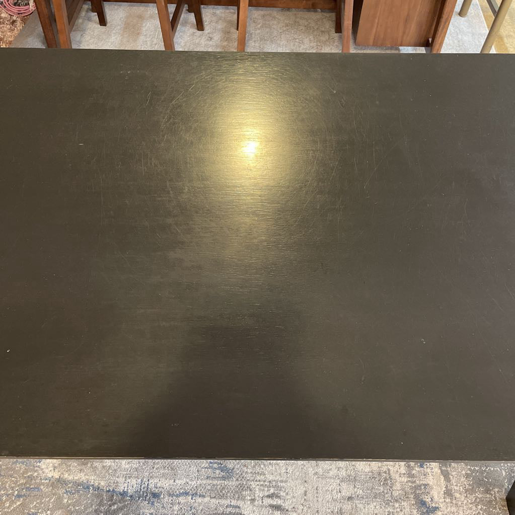 Black Rectangular Wood Angled Leg Dining Table