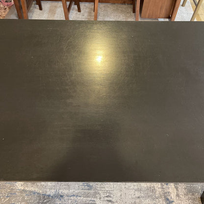 Black Rectangular Wood Angled Leg Dining Table