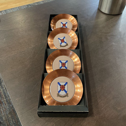Nova Scotia Crest Copper Ashtray SET in Box