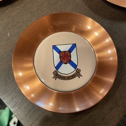 Nova Scotia Crest Copper Ashtray SET in Box