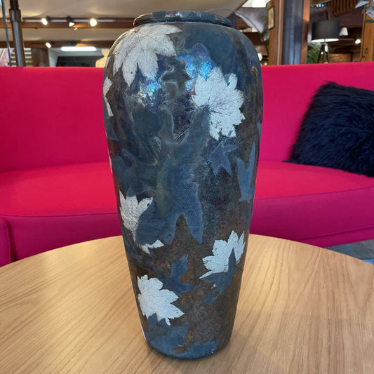 Tall Round Autumn Leaves Vase UNIQUE FINDS