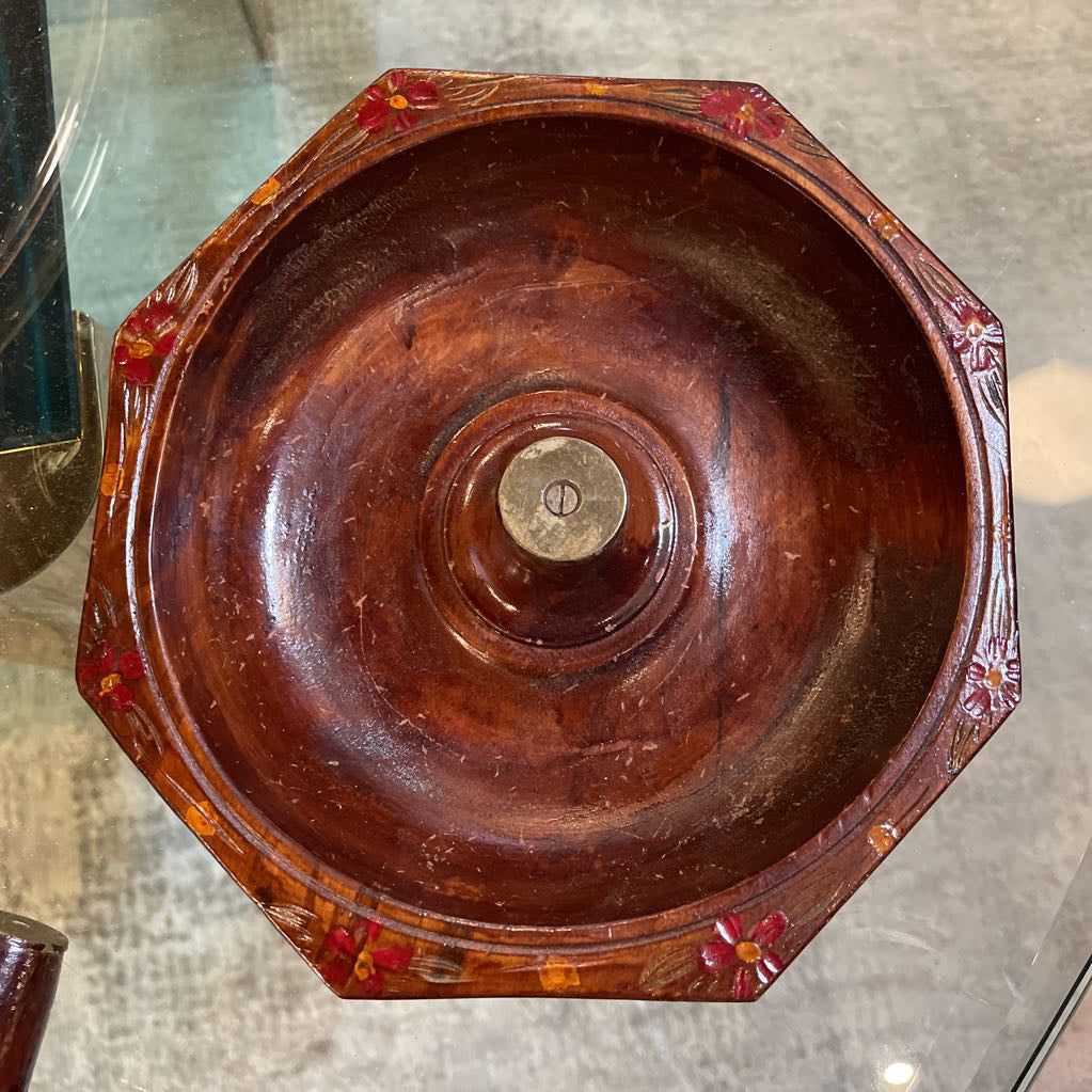 Wooden Nut Bowl with Mallet
