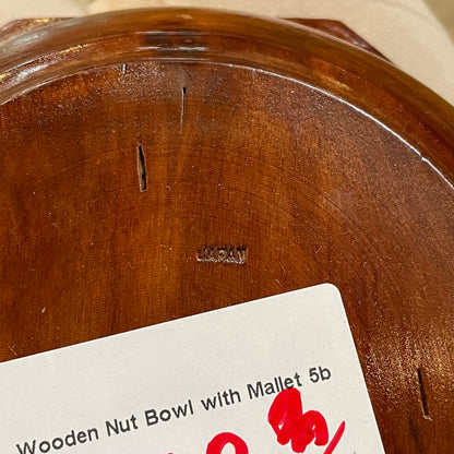 Wooden Nut Bowl with Mallet