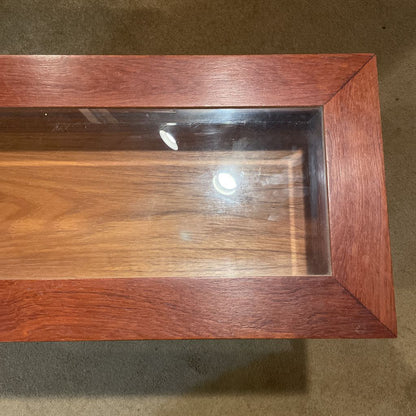 Carved Base Open Unit Glass Top Side Table