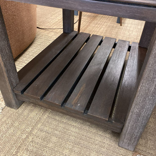 Large Rustic Two Tone Grey Side Table w/Drawer C SIDE TABLES