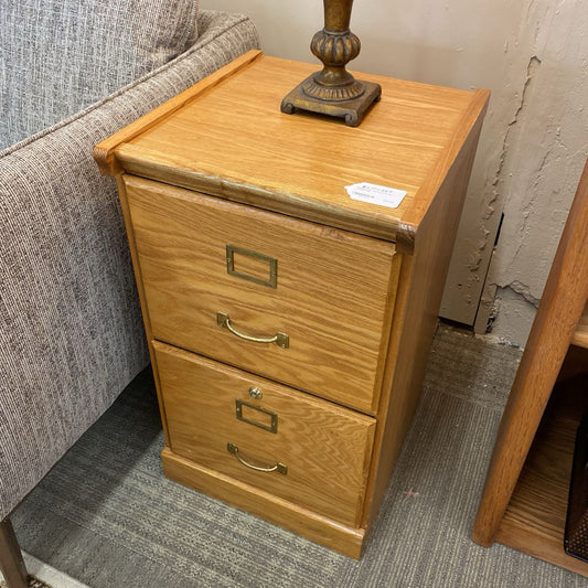 Golden Oak Two Drawer File Cabinet C CABINETS