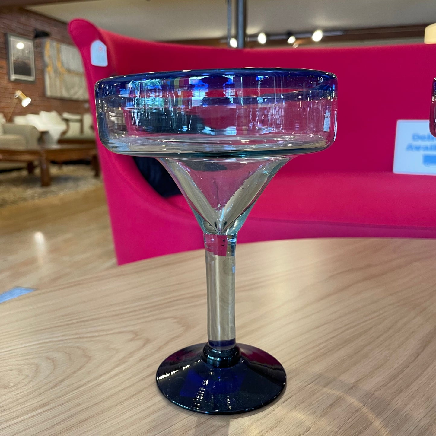 Blue Rim Mexican Margarita Glass SET OF 4