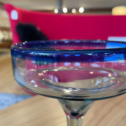 Blue Rim Mexican Margarita Glass SET OF 4