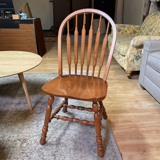 Oak Turned Wood Amish-Style Windsor Dining Chair SET OF 6 C DINING CHAIRS