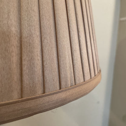 Black & Stone Table Lamp with Pleated Shade