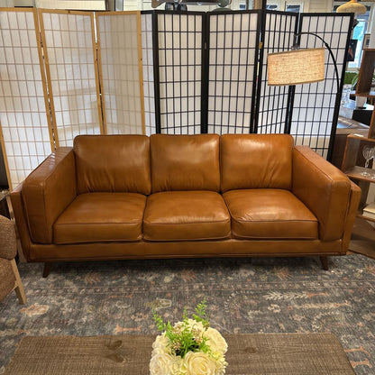 Karlstad Russet Leather Sofa U SOFAS