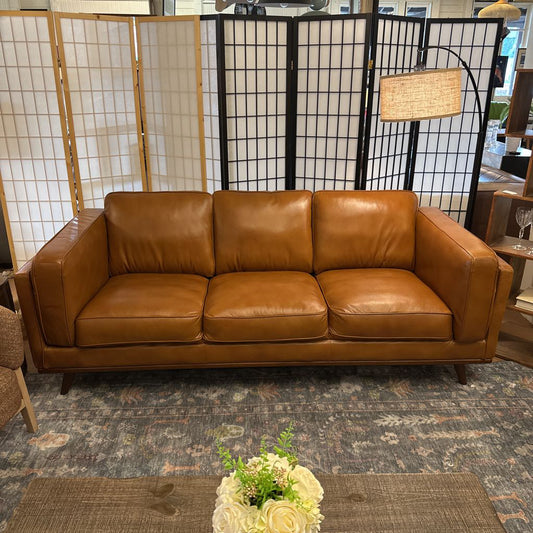 Karlstad Russet Leather Sofa